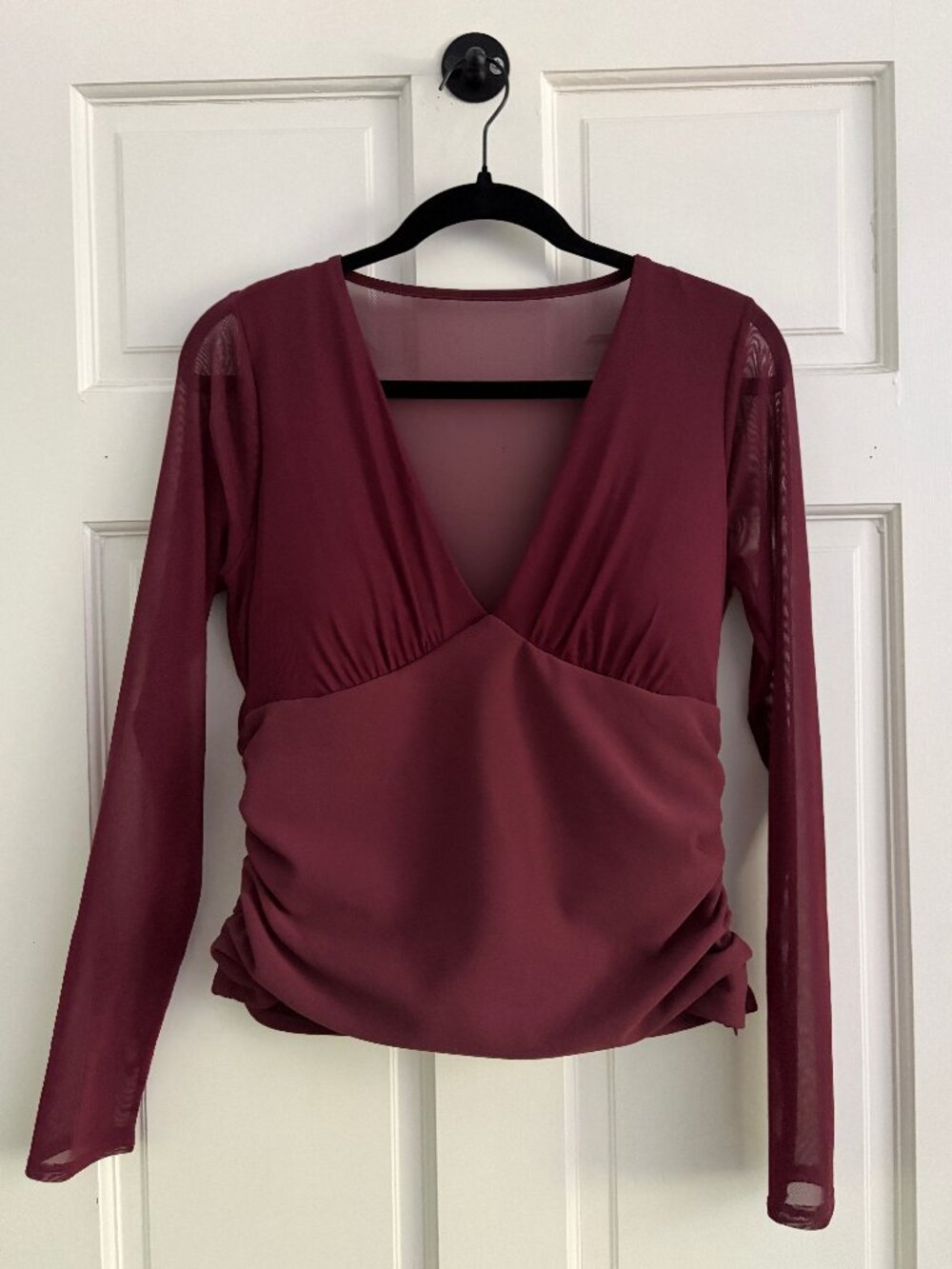 Abercrombie Burgundy Mesh Longsleeve